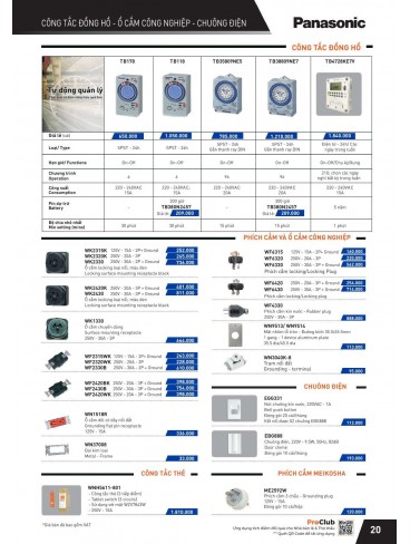CATALOGUE THIẾT BỊ ĐIỆN PANASONIC VÀ NANOCO THÁNG 07 - 2025