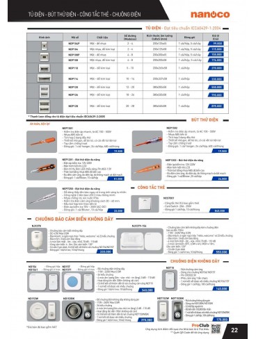 CATALOGUE THIẾT BỊ ĐIỆN PANASONIC VÀ NANOCO THÁNG 07 - 2025