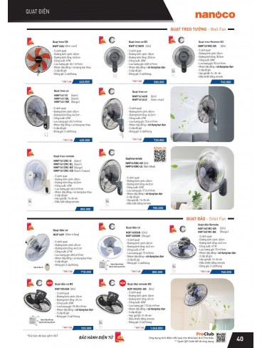 CATALOGUE THIẾT BỊ ĐIỆN PANASONIC VÀ NANOCO THÁNG 07 - 2025