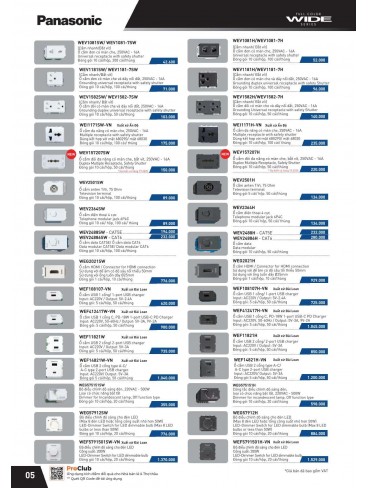 CATALOGUE THIẾT BỊ ĐIỆN PANASONIC VÀ NANOCO THÁNG 07 - 2025