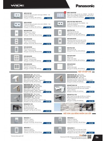CATALOGUE THIẾT BỊ ĐIỆN PANASONIC VÀ NANOCO THÁNG 07 - 2025