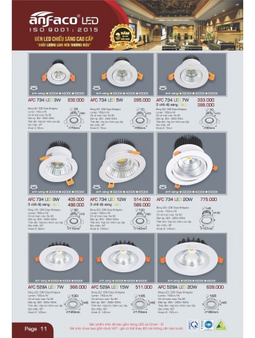 CATALOGUE ĐÈN ANFACO THÁNG 05.2025