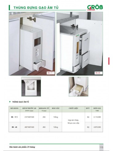 CATALOGUE BẾP & PHỤ KIỆN TỦ BẾP CROB 