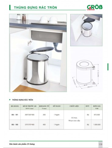 CATALOGUE BẾP & PHỤ KIỆN TỦ BẾP CROB 