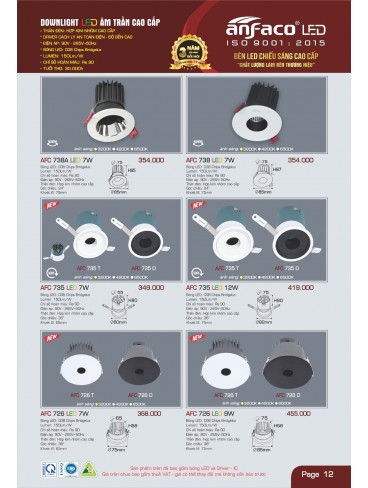 CATALOGUE ĐÈN ANFACO THÁNG 05.2025