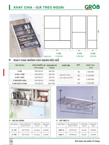 CATALOGUE BẾP & PHỤ KIỆN TỦ BẾP CROB 