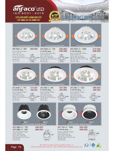 CATALOGUE ĐÈN ANFACO THÁNG 05.2025