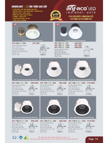 CATALOGUE ĐÈN ANFACO THÁNG 05.2025