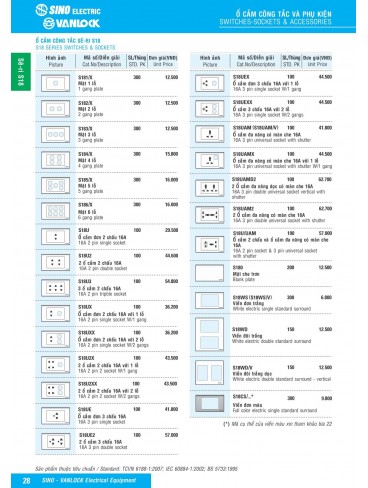 CATALOGUE THIẾT BỊ ĐIỆN SINO