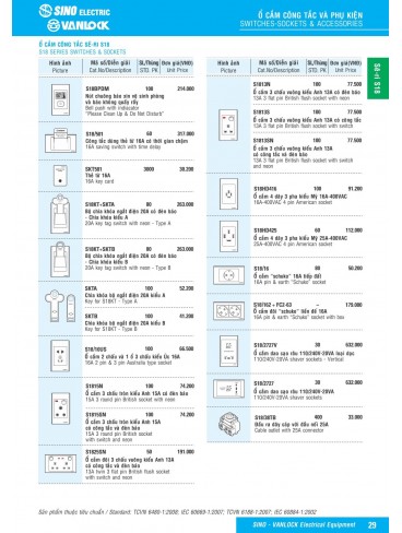 CATALOGUE THIẾT BỊ ĐIỆN SINO