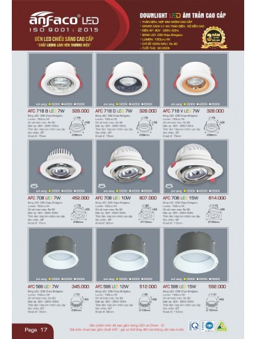 CATALOGUE ĐÈN ANFACO THÁNG 05.2025