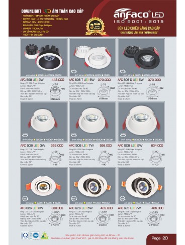 CATALOGUE ĐÈN ANFACO THÁNG 05.2025