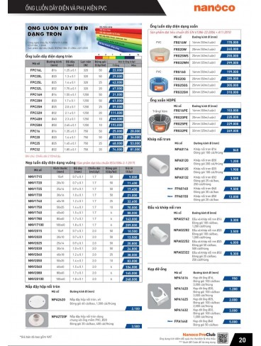 CATALOGUE THIẾT BỊ ĐIỆN PANASONIC VÀ NANOCO THÁNG 04/2024