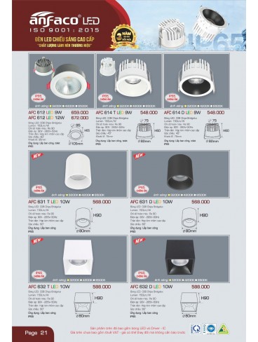 CATALOGUE ĐÈN ANFACO THÁNG 05.2025