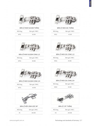 CATALOGUE PHỤ KIỆN BẾP EUROGOLD 2024