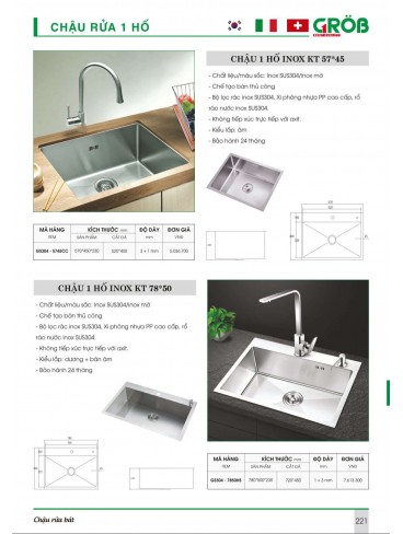 CATALOGUE BẾP & PHỤ KIỆN TỦ BẾP CROB 