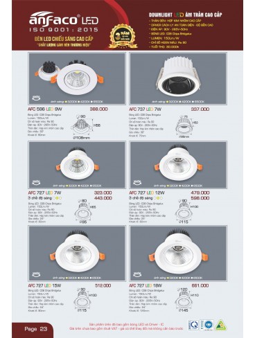 CATALOGUE ĐÈN ANFACO THÁNG 05.2025