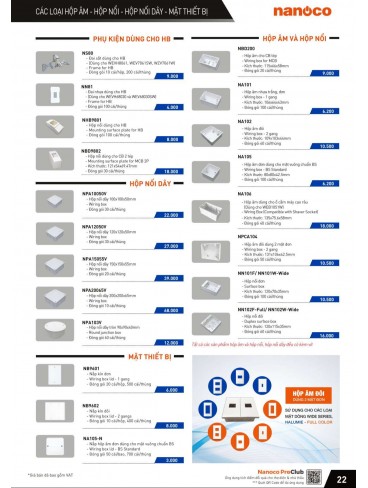 CATALOGUE THIẾT BỊ ĐIỆN PANASONIC VÀ NANOCO THÁNG 04/2024