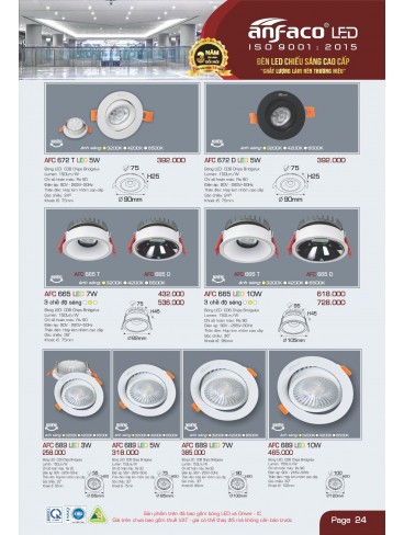 CATALOGUE ĐÈN ANFACO THÁNG 05.2025