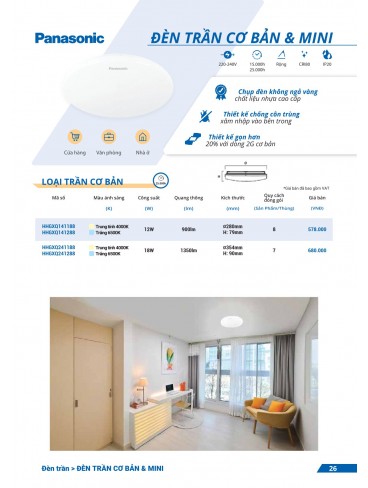 CATALOGUE ĐÈN PANASONIC THÁNG 01 - 2025
