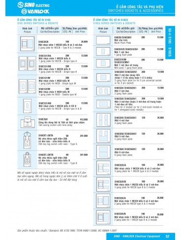 CATALOGUE THIẾT BỊ ĐIỆN SINO