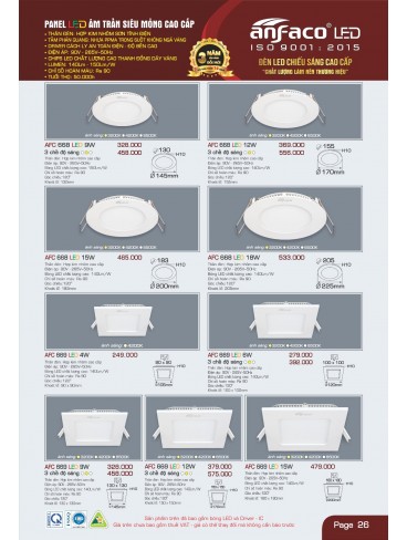 CATALOGUE ĐÈN ANFACO THÁNG 05.2025