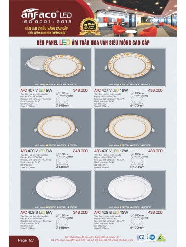 CATALOGUE ĐÈN ANFACO THÁNG 05.2025
