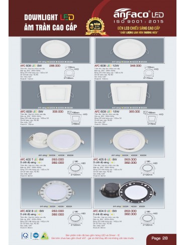 CATALOGUE ĐÈN ANFACO THÁNG 05.2025