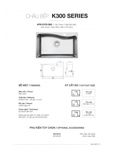 CATALOGUE BỒN & VÒI CHÉN KLUGER