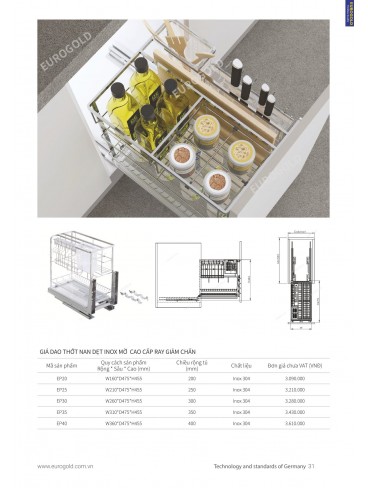 CATALOGUE PHỤ KIỆN BẾP EUROGOLD 2024