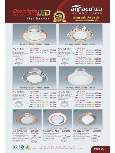 CATALOGUE ĐÈN ANFACO THÁNG 05.2025