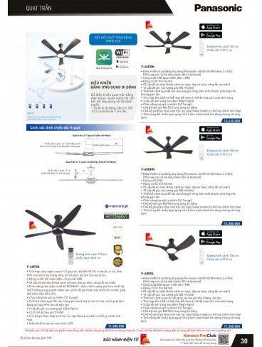 CATALOGUE THIẾT BỊ ĐIỆN PANASONIC VÀ NANOCO THÁNG 04/2024