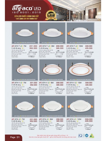 CATALOGUE ĐÈN ANFACO THÁNG 05.2025