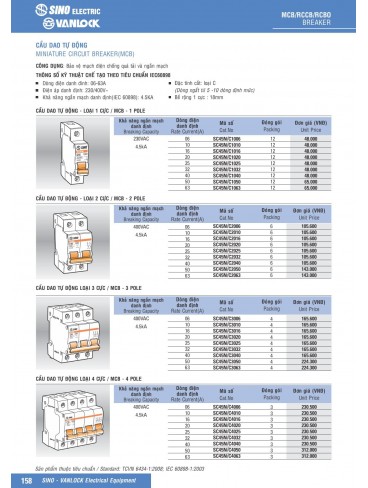 CATALOGUE THIẾT BỊ ĐIỆN SINO