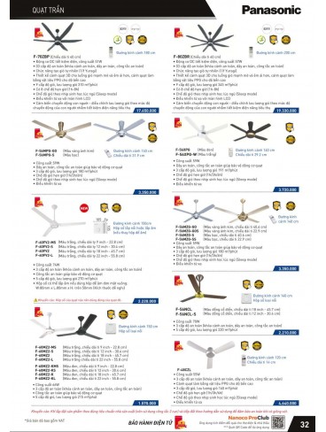 CATALOGUE THIẾT BỊ ĐIỆN PANASONIC VÀ NANOCO THÁNG 04/2024