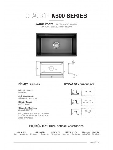 CATALOGUE BỒN & VÒI CHÉN KLUGER