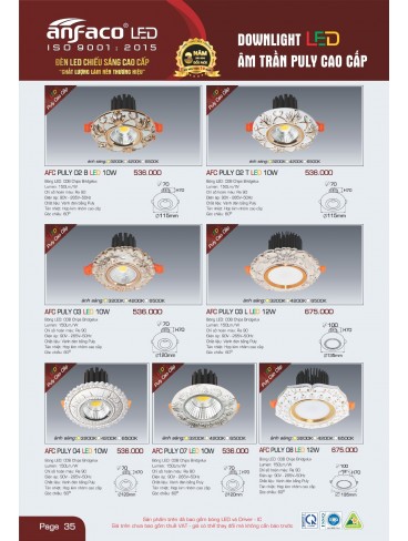 CATALOGUE ĐÈN ANFACO THÁNG 05.2025