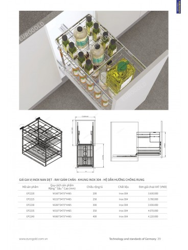 CATALOGUE PHỤ KIỆN BẾP EUROGOLD 2024