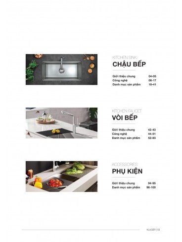 CATALOGUE BỒN & VÒI CHÉN KLUGER