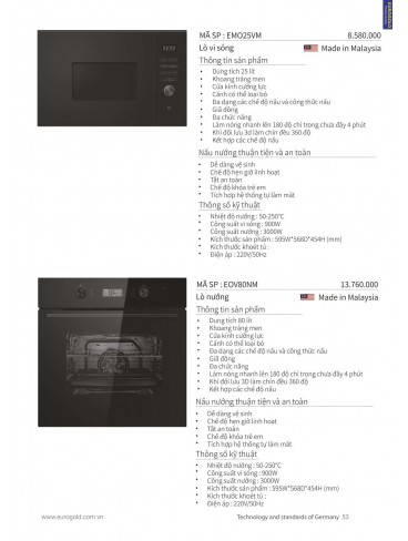CATALOGUE THIẾT BỊ BẾP EUROGOLD 2024