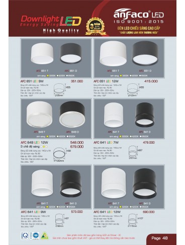 CATALOGUE ĐÈN ANFACO THÁNG 05.2025