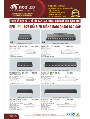 CATALOGUE ĐÈN ANFACO THÁNG 05.2025