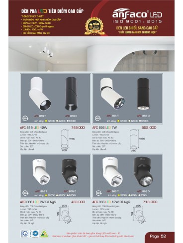 CATALOGUE ĐÈN ANFACO THÁNG 05.2025