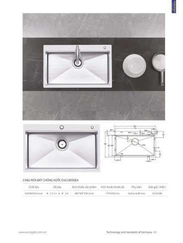 CATALOGUE THIẾT BỊ BẾP EUROGOLD 2024