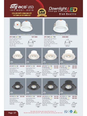 CATALOGUE ĐÈN ANFACO THÁNG 05.2025
