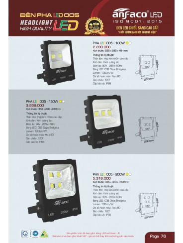 CATALOGUE ĐÈN ANFACO THÁNG 05.2025