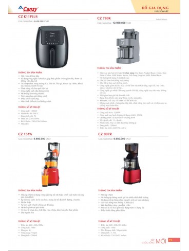 CATALOGUE THIẾT BỊ BẾP CANZY 2024