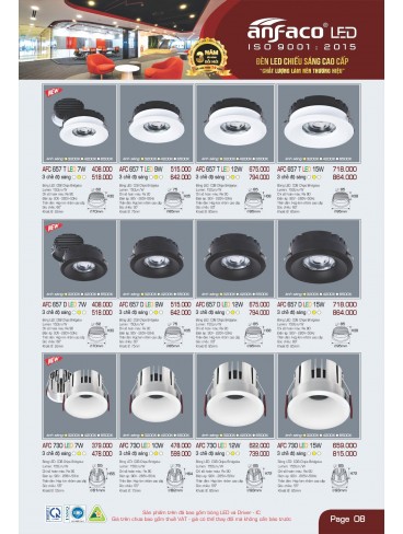 CATALOGUE ĐÈN ANFACO THÁNG 05.2025