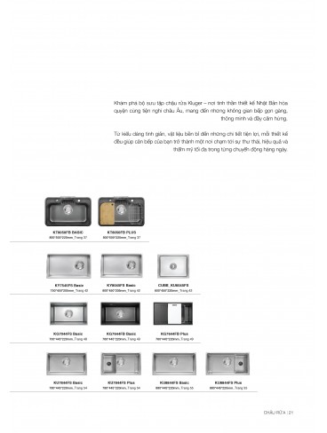 CHẬU RỬA CHÉN KLUGER 2026