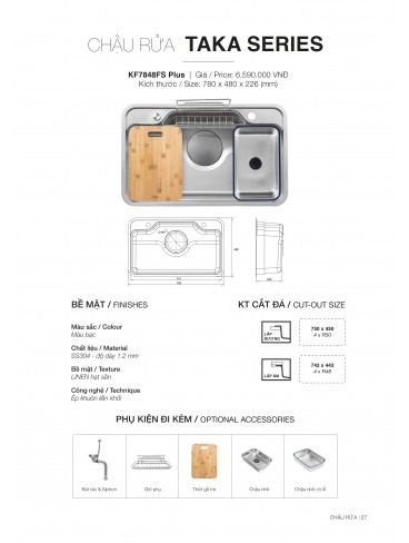 CHẬU RỬA CHÉN KLUGER 2026